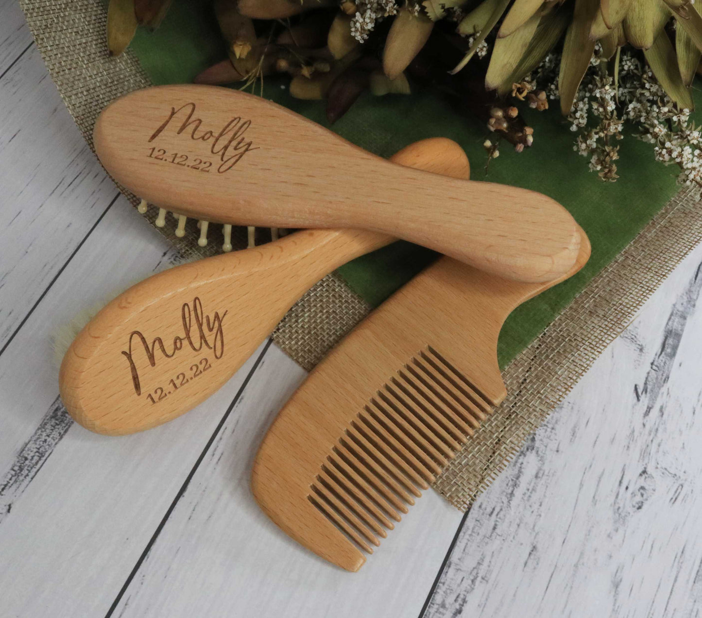 Personalised Baby Brush Set name and date
