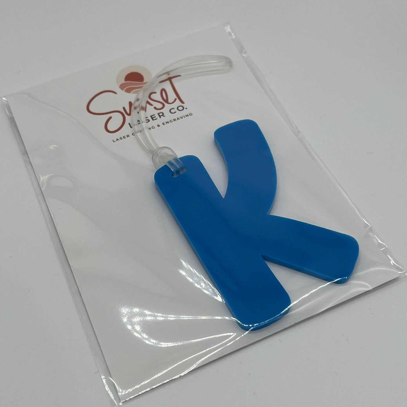 Blue Letter K Bag Tag
