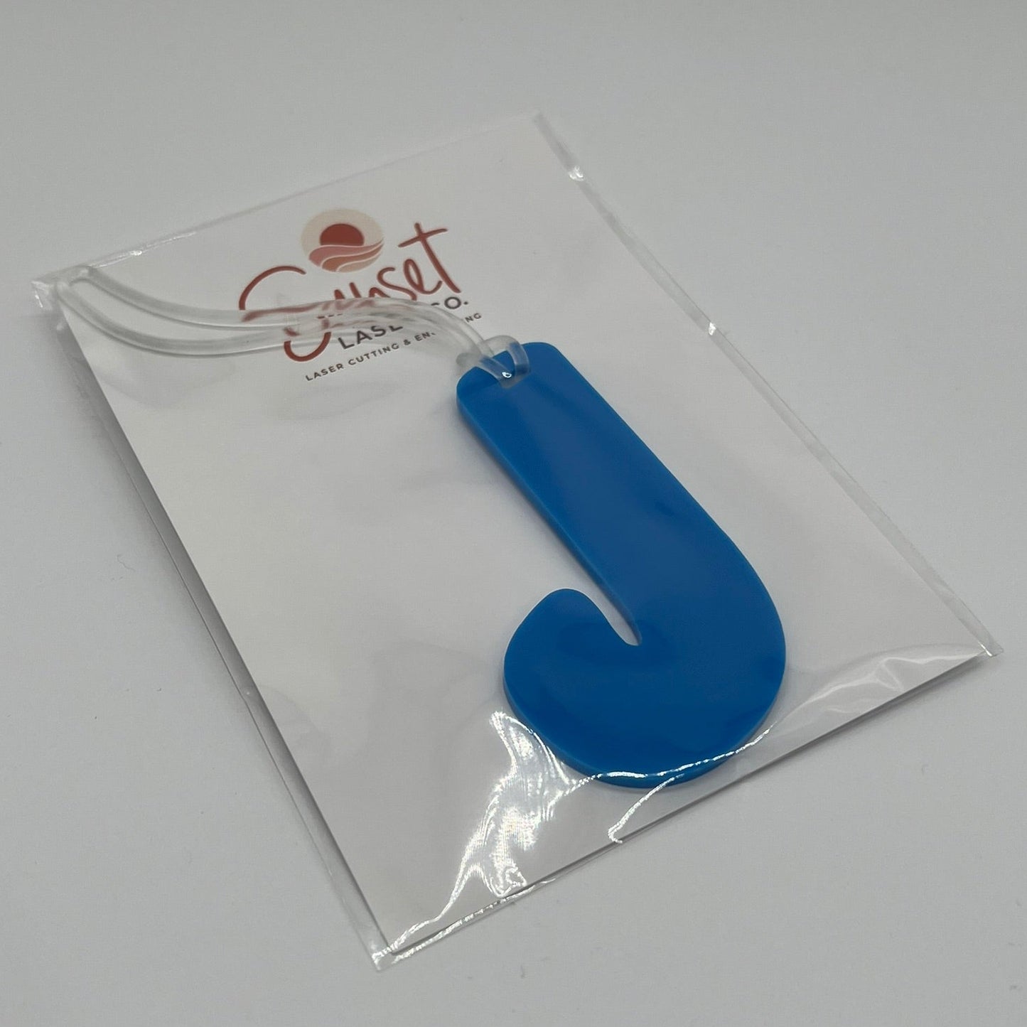 Blue Letter J Bag Tag