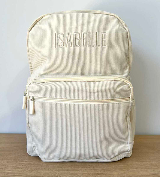 Personalised Corduroy Backpack - Large Cream