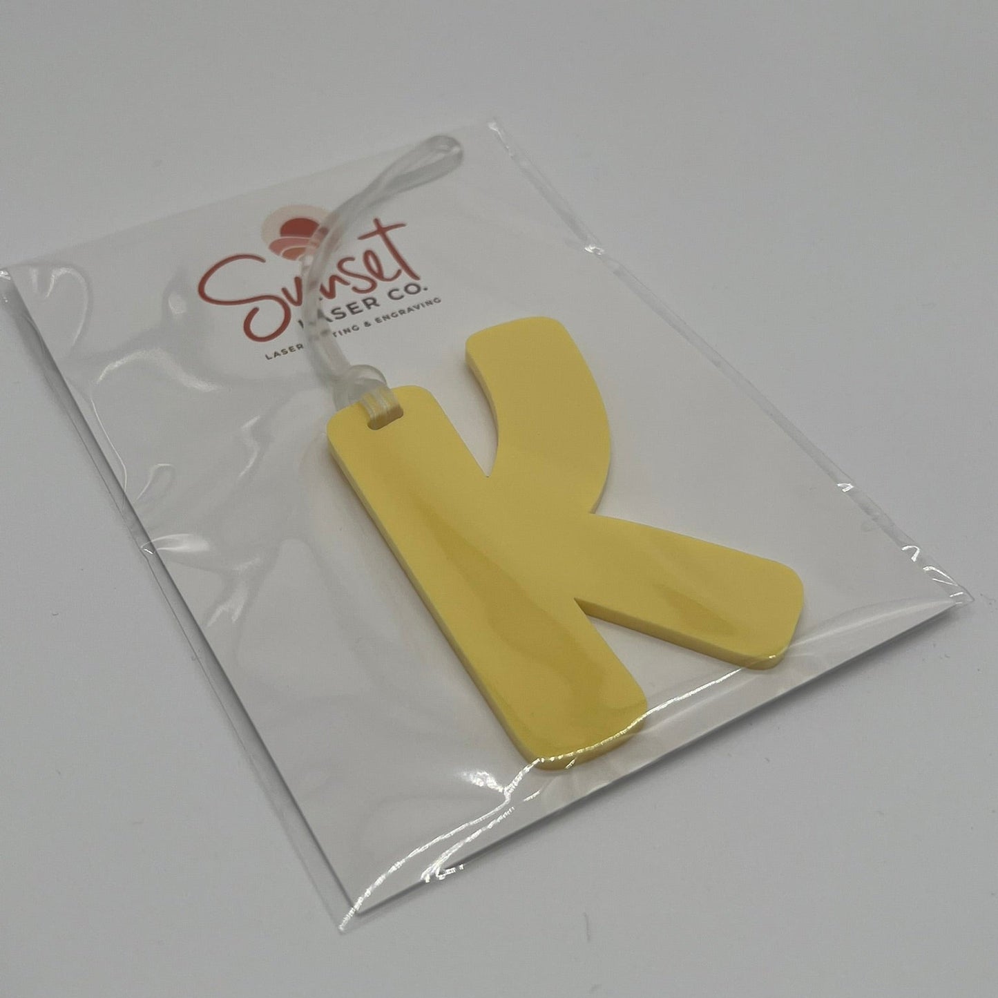 Yellow Letter K Bag Tag
