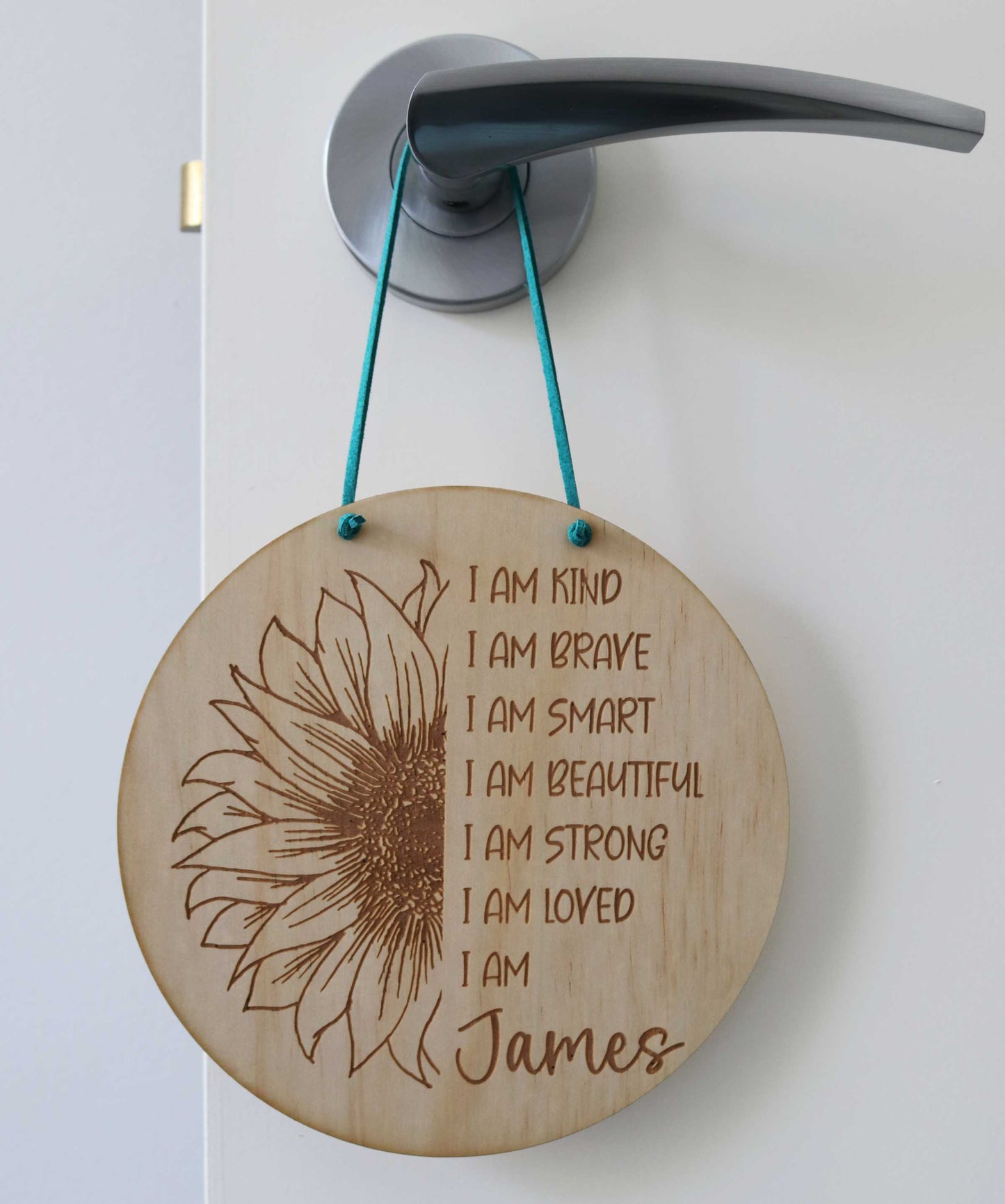 Children’s room decor with affirmation quote plaque