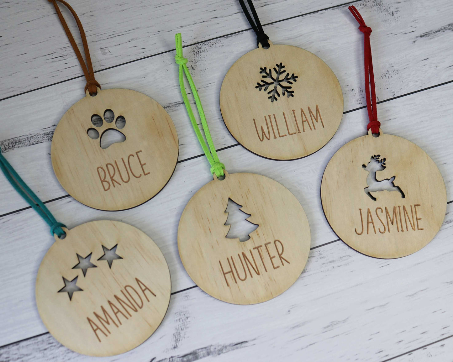 Wooden Personalised Christmas Bauble - Sans-Serif