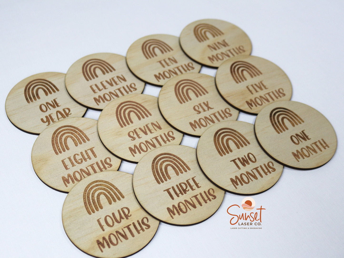 Rainbow Baby Milestone Discs - Engraved Base Set