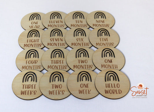 Rainbow Baby Milestone Discs - Cut Full Set