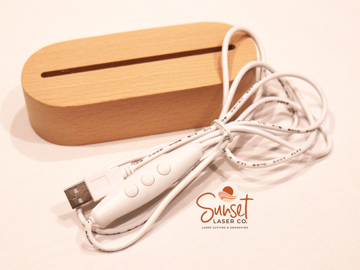 Wooden Personalised Night Light - Rainbow