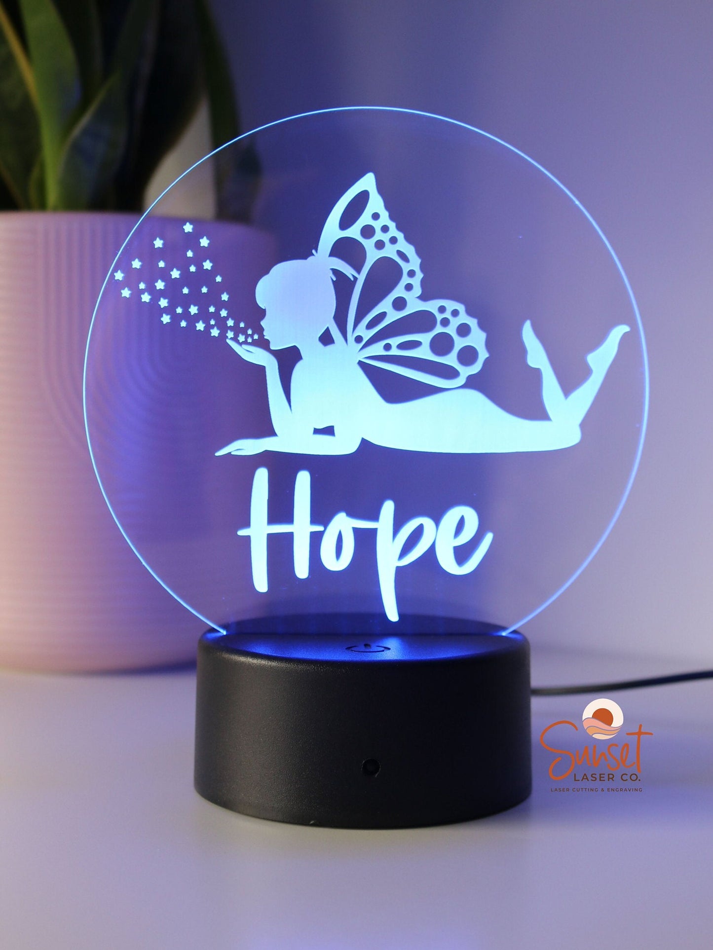 light blue Personalised Night Light - Fairy