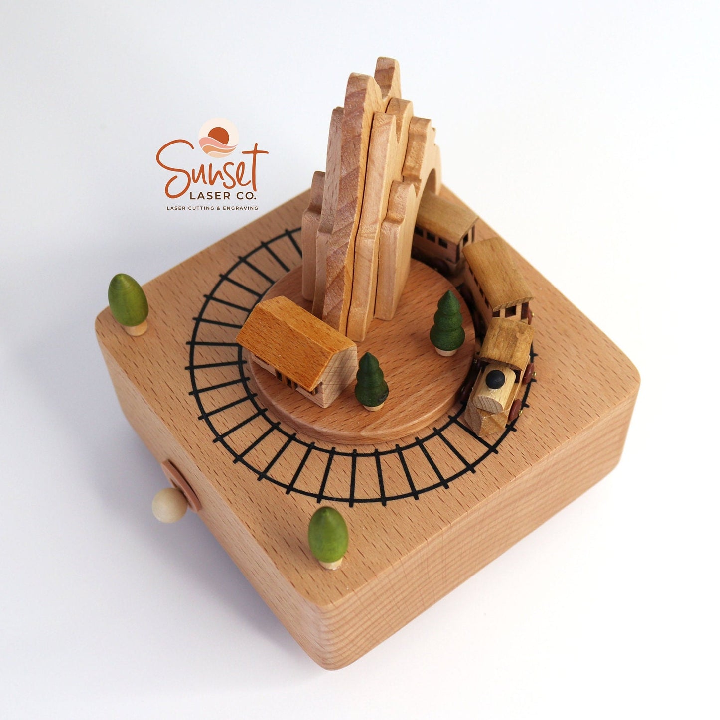 Personalised Wooden Musical Carousel - Train