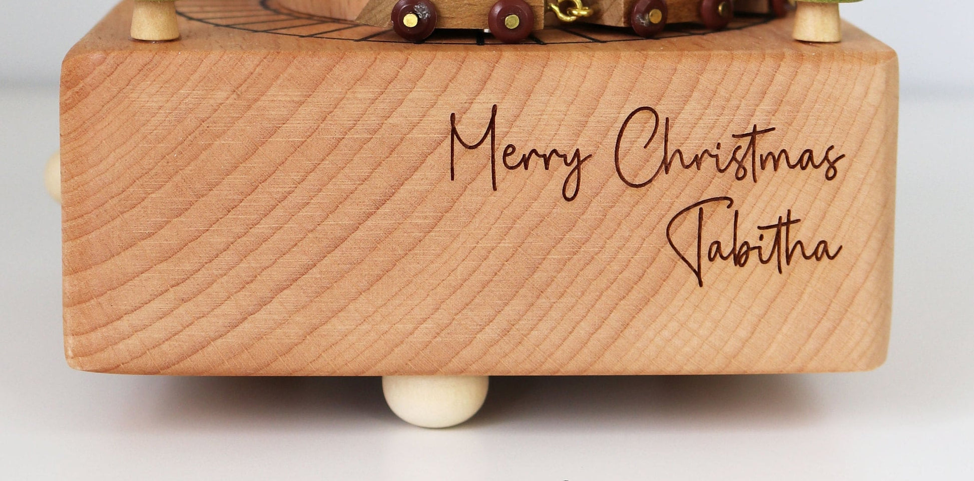 Personalised Wooden Musical Carousel - Train