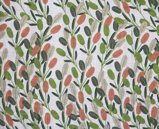 Bamboo Cotton Baby Swaddle Wrap - Olive Leaf