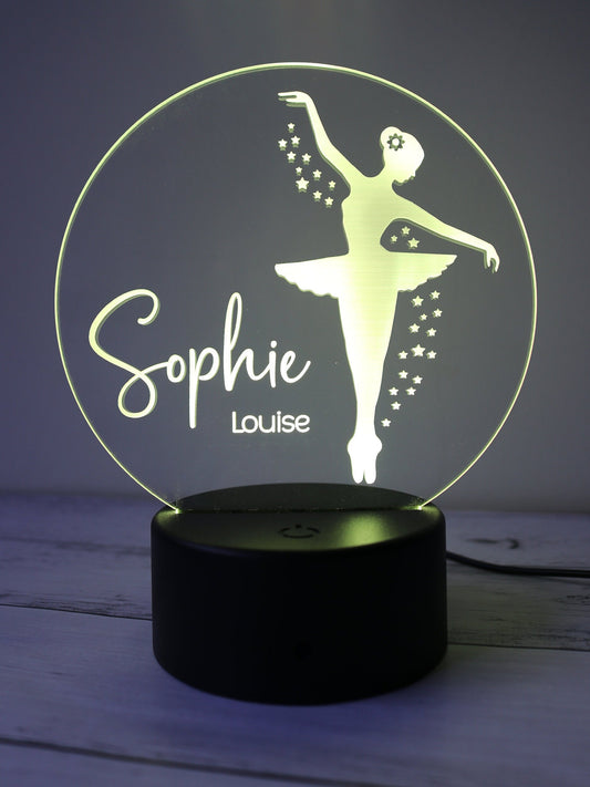Pink ballerina design LED light for children's room