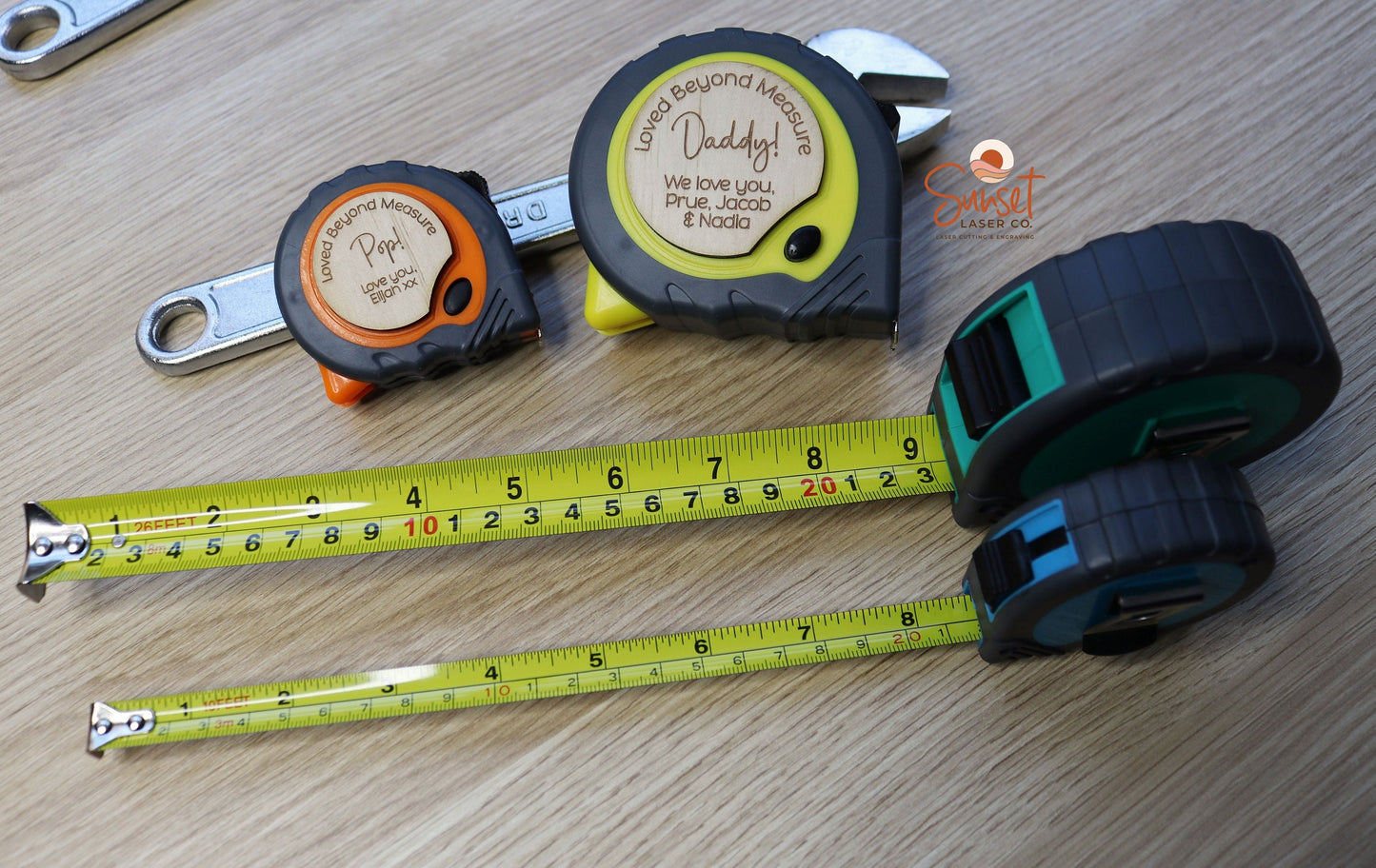 Practical personalised gift for dad – engraved tape measure