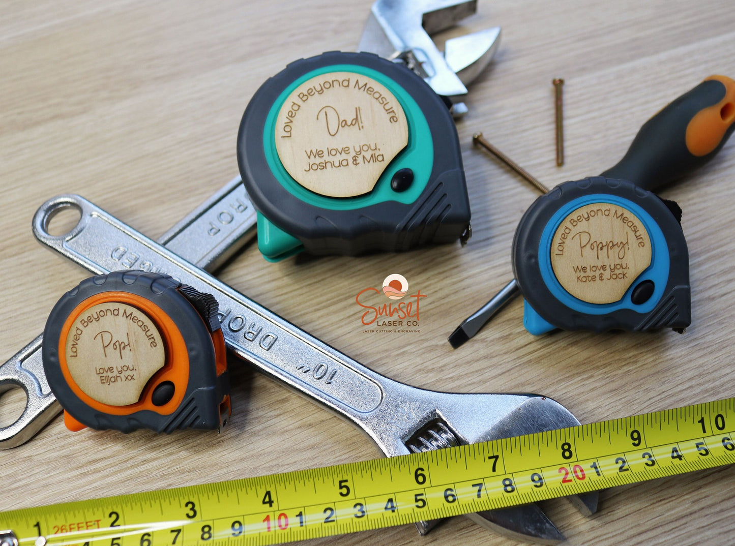 Customisable tape measure available in multiple colours and sizes