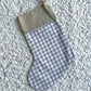 Beige Gingham Christmas Stocking