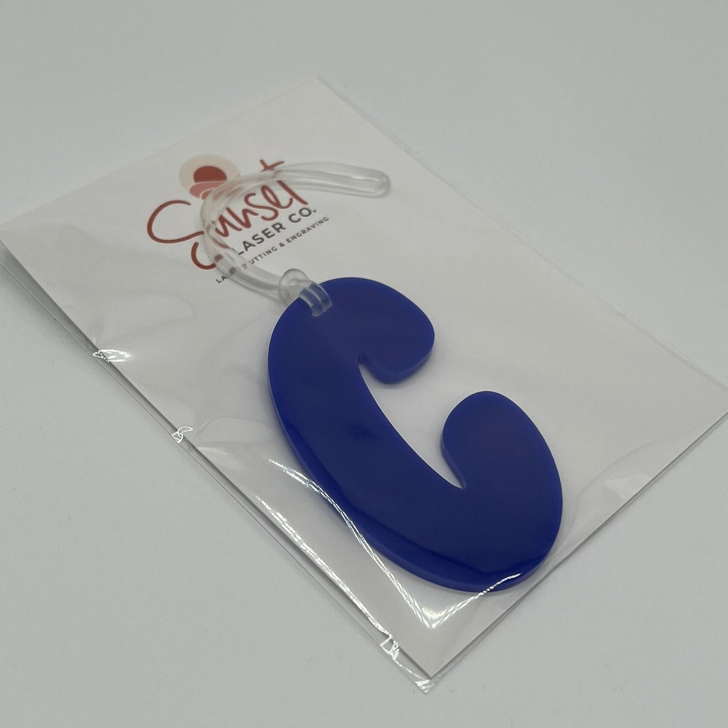 Blue Letter C Bag Tag