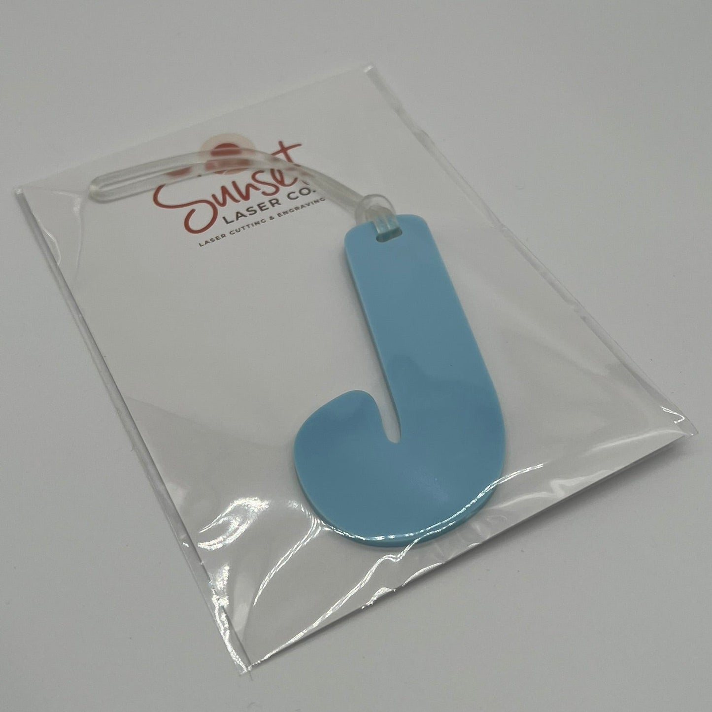 Blue Letter J Bag Tag