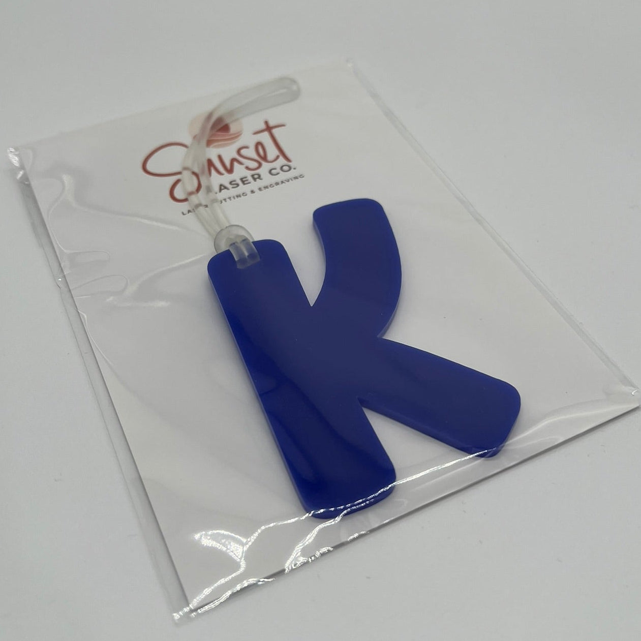 Blue Letter K Bag Tag