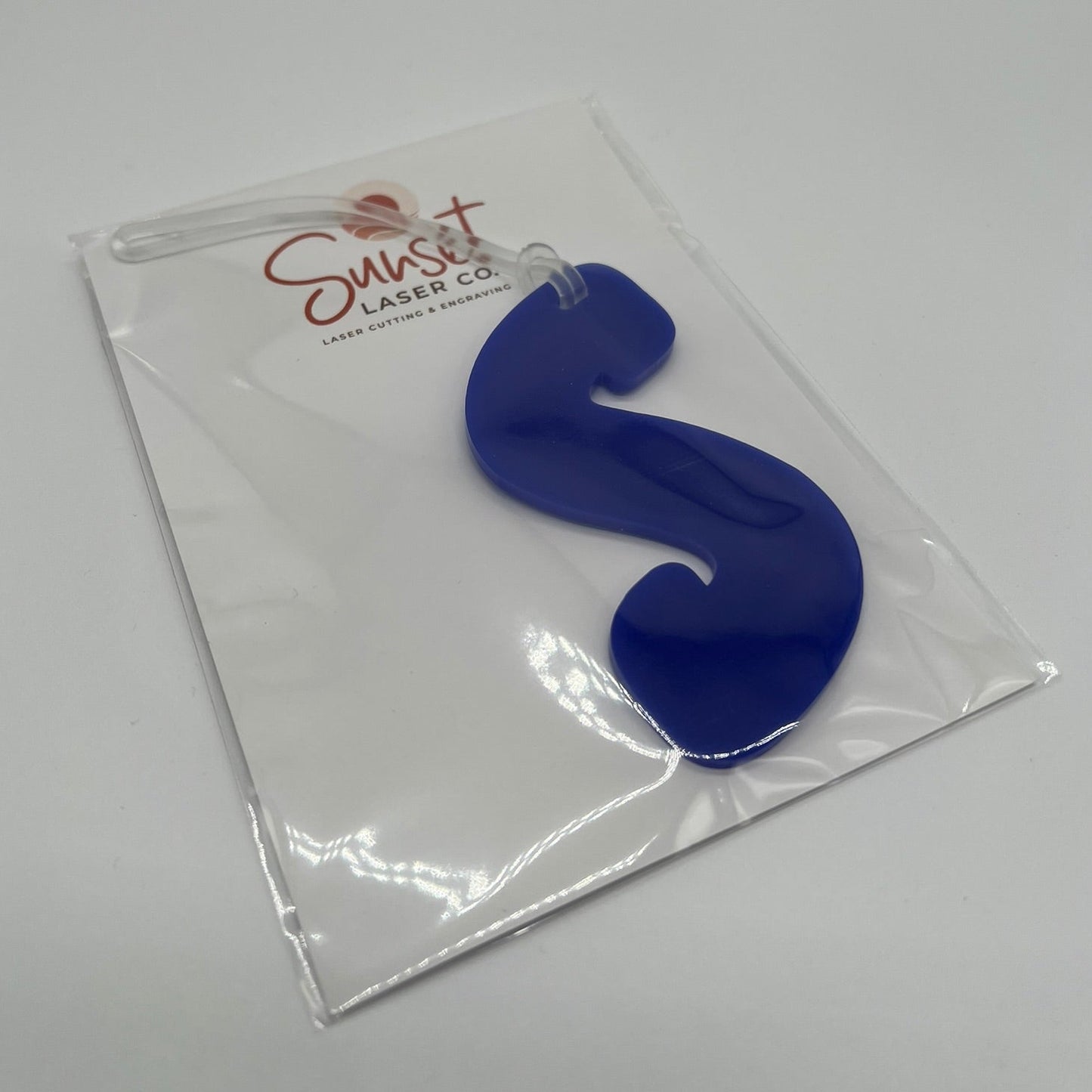 Blue Letter S Bag Tag