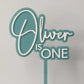 Script Cake Topper Earth Teal Tide