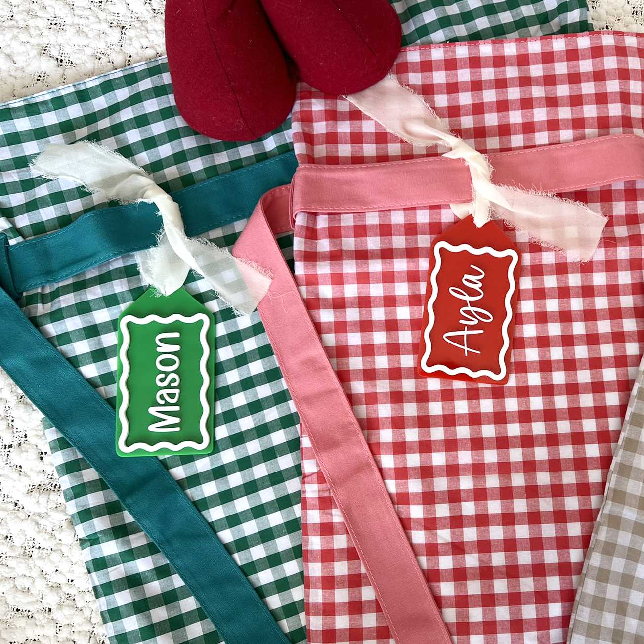 Green and White and Red and White Acrylic Custom Christmas Gift Tags