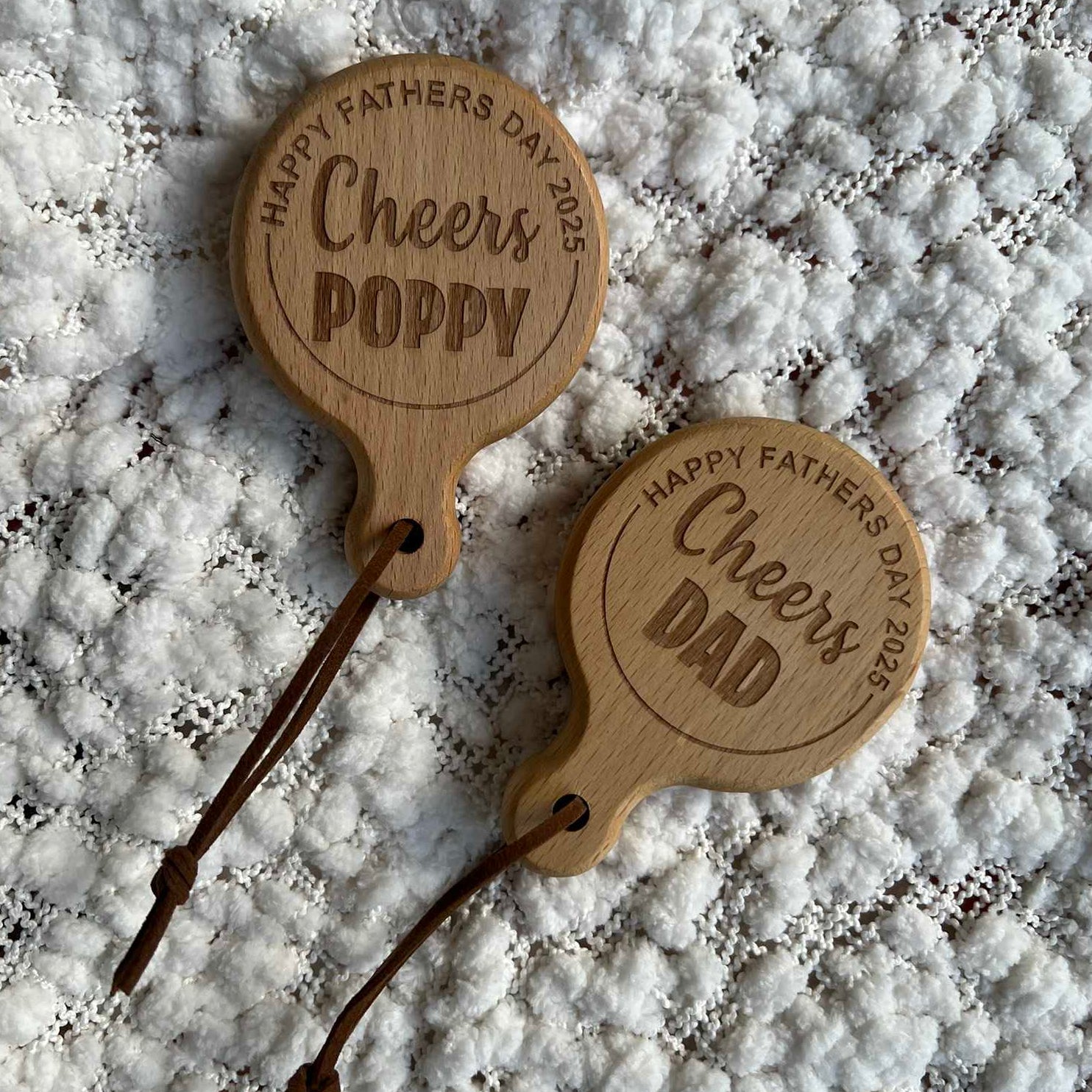 Wooden Fahers Day Magnetic Bottle Opener Cheers Dad