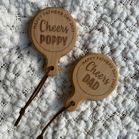 Wooden Fahers Day Magnetic Bottle Opener Cheers Dad
