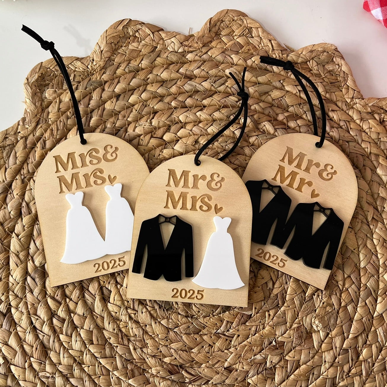 Christmas Wedding Ornament Mr & Mrs, Mr & Mr, Mrs & Mrs.