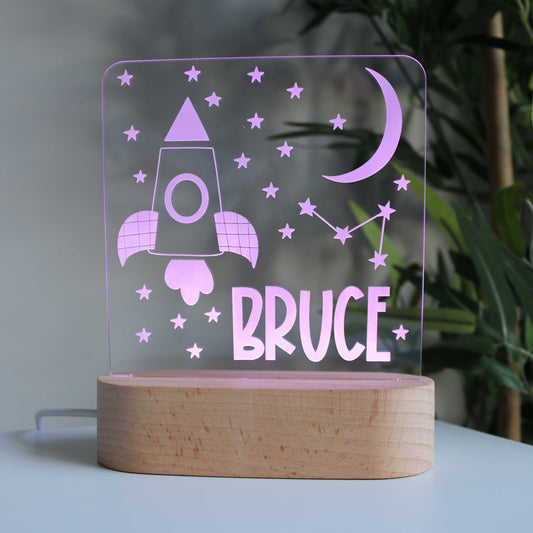 Kids Night Light with Space Design and Personalised