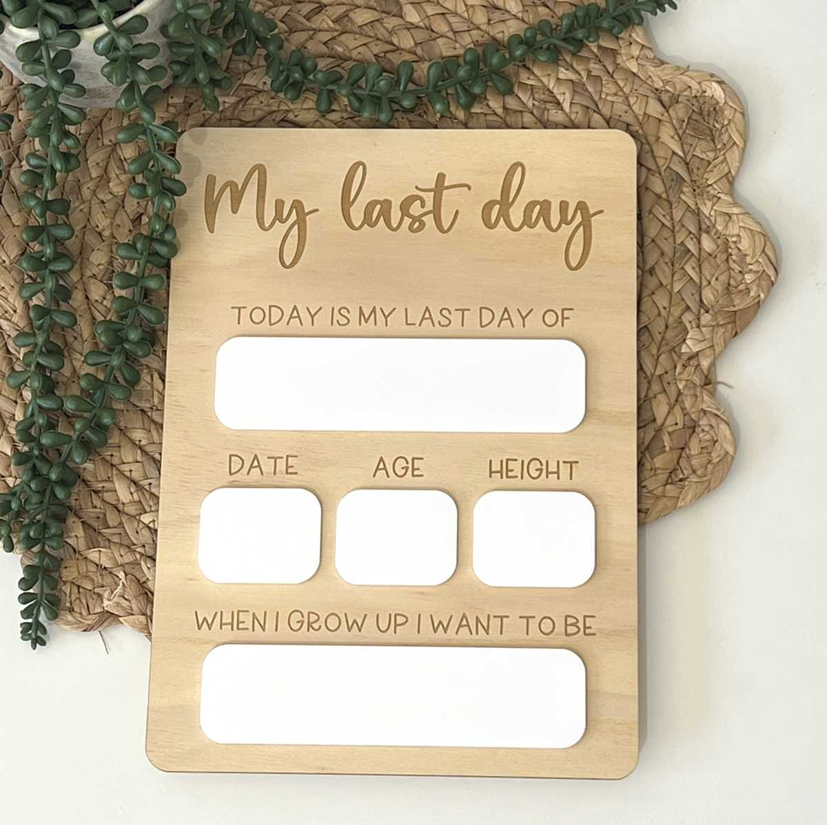 My First & Last Day Board - Double Sided