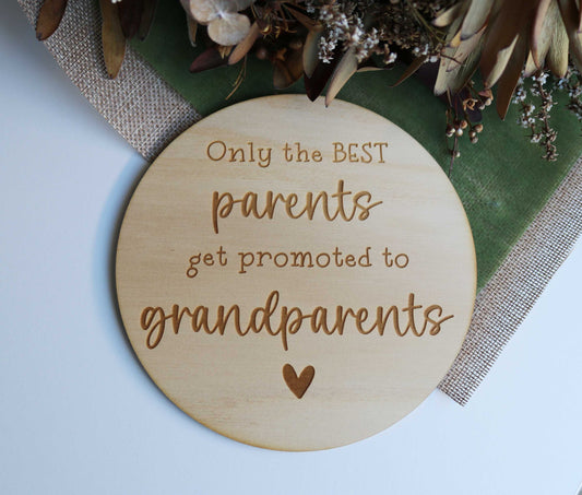 Pregnancy Announcement Plaque - Parents to Grandparents