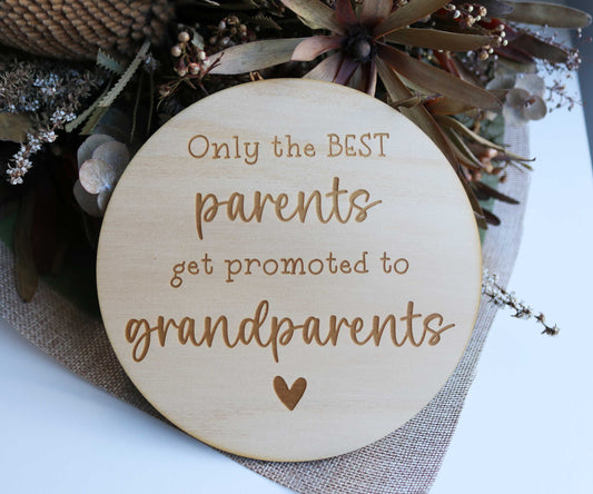 Pregnancy Announcement Plaque - Parents to Grandparents