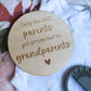 Pregnancy Announcement Plaque - Parents to Grandparents