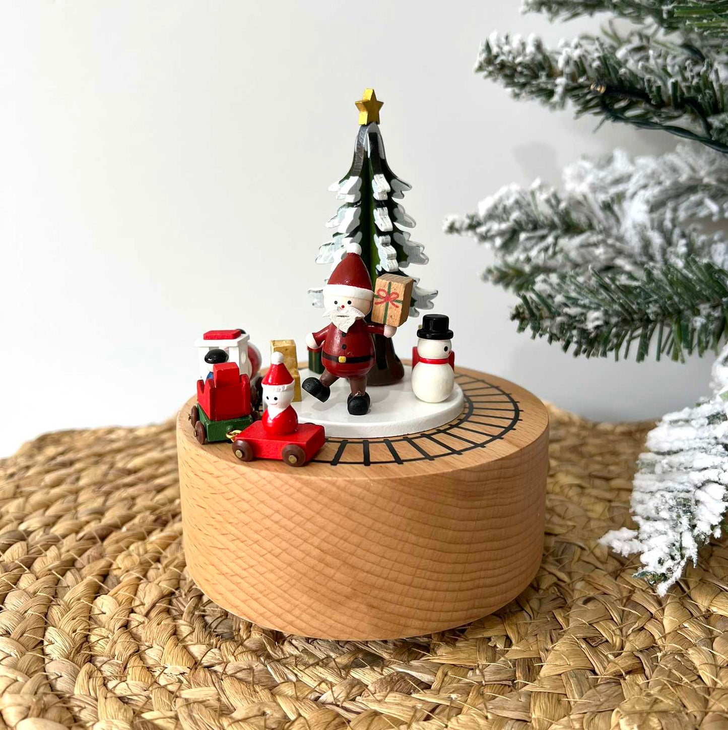 Personalised Wooden Christmas Train Musical Carousel