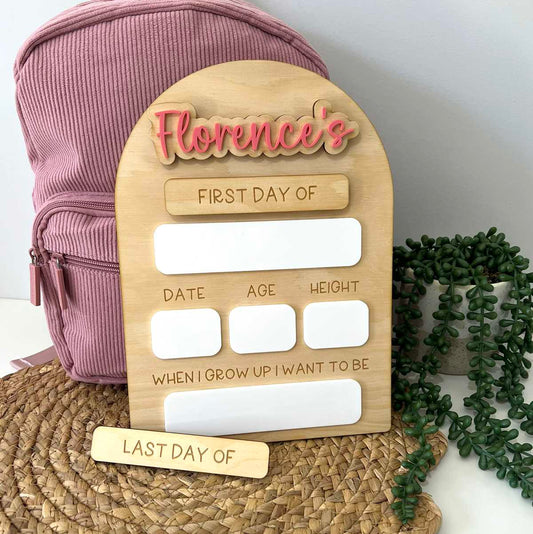 Personalised First & Last Day Of School Board - Script