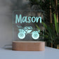Personalised Kids Wooden Night Light Monster Truck White Light