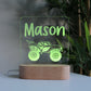 Personalised Kids Wooden Night Light Monster Truck Yellow Light
