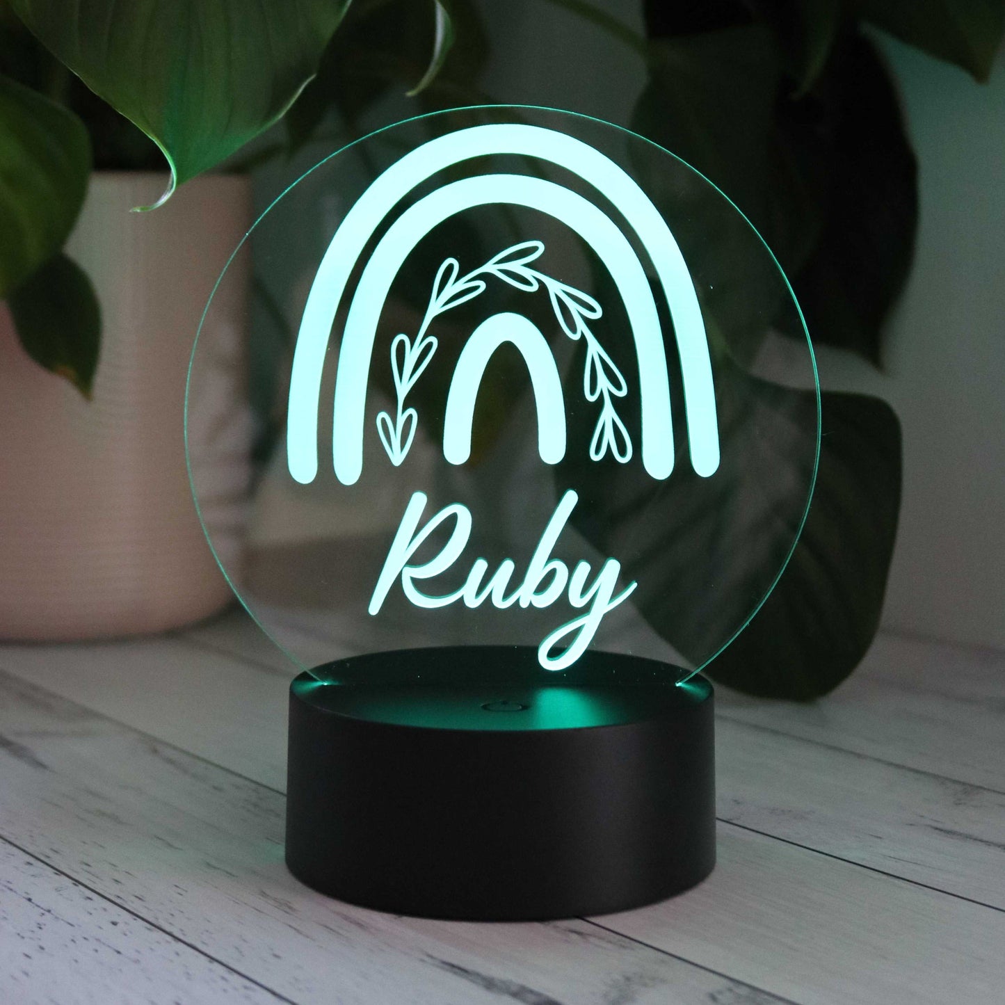 Personalised Kids Night Light Rainbow Design with Blue Light
