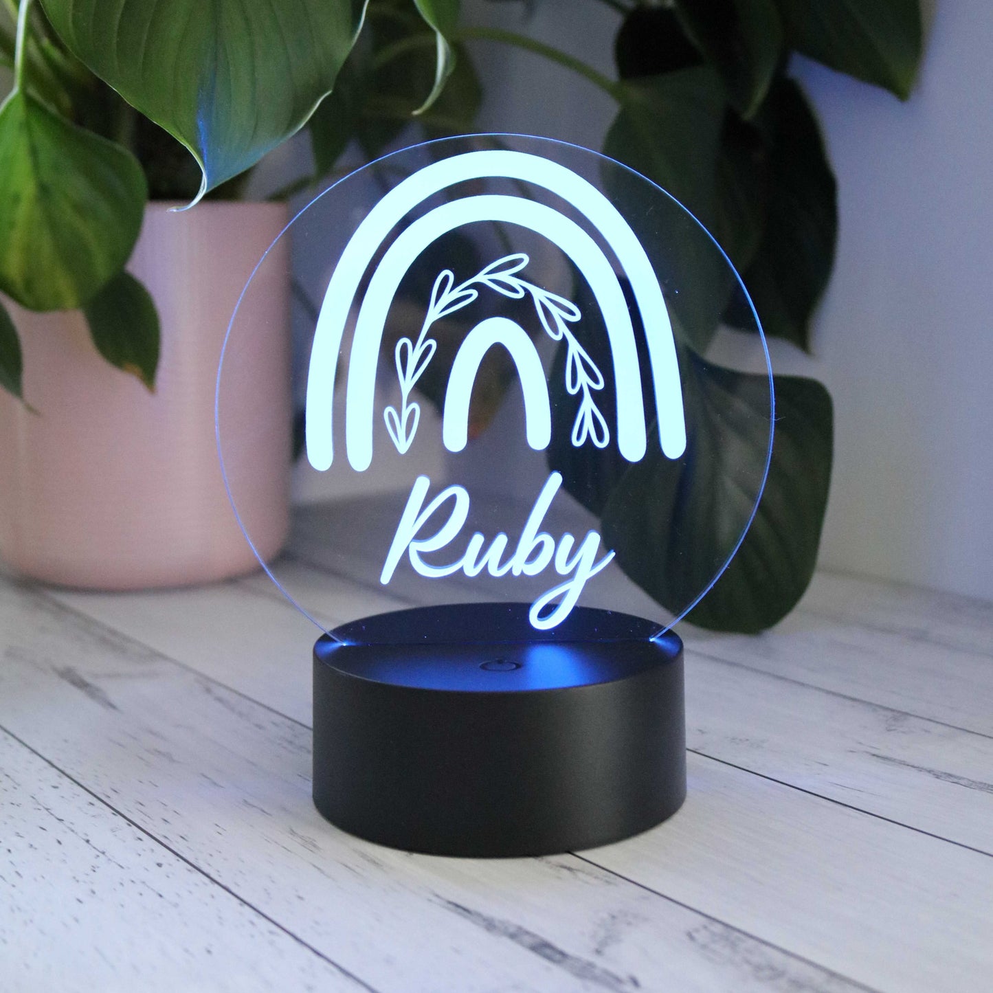 Custom Kids Night Light Rainbow Design with Blue Light