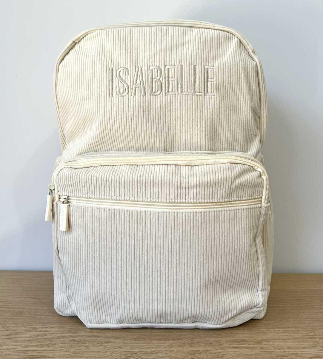 Personalised Corduroy Backpack - Large Cream