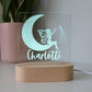 Personalised Fairy Moon Kids Night Light with White Light