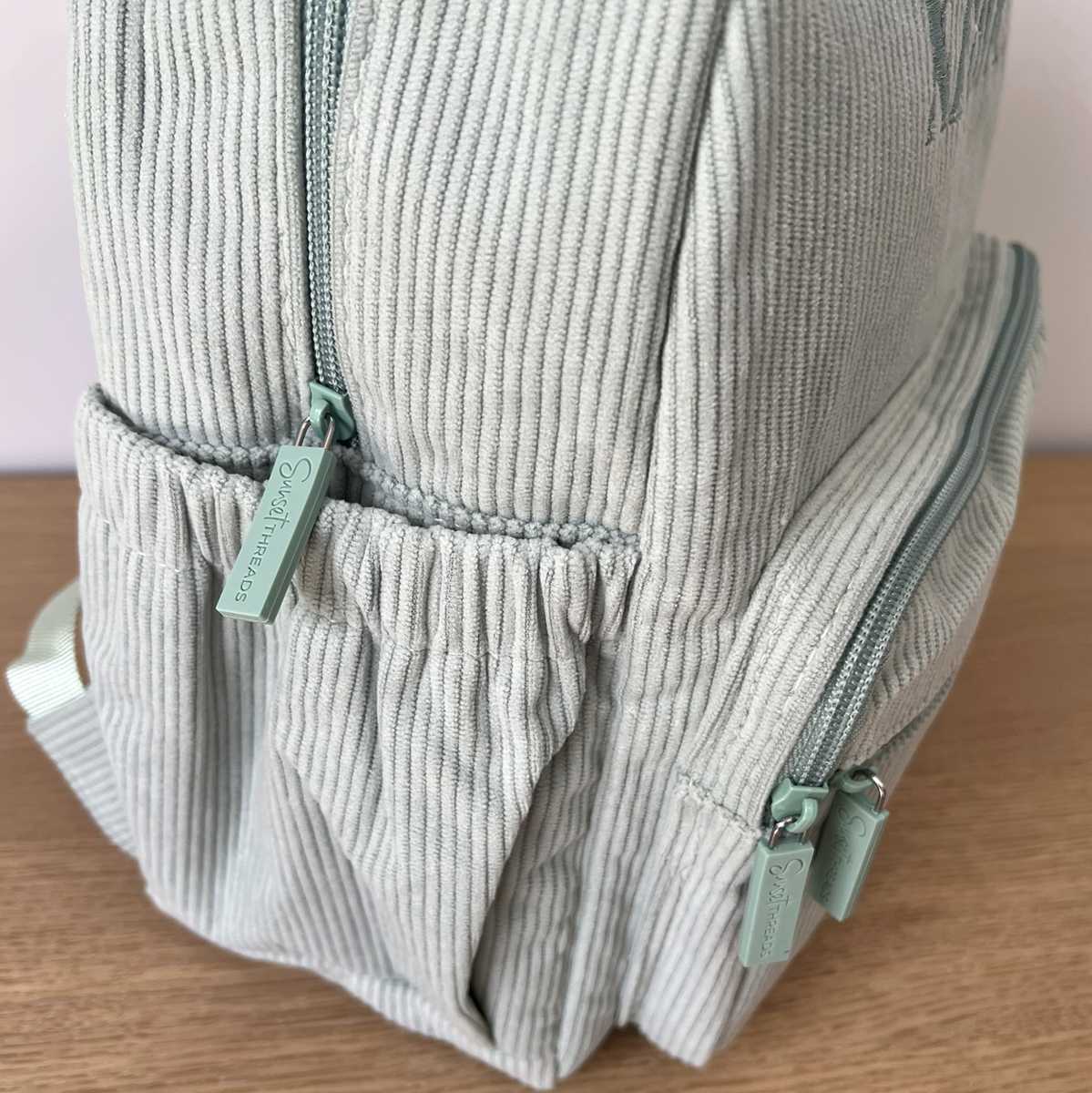 Personalised Corduroy Backpack - Small Green
