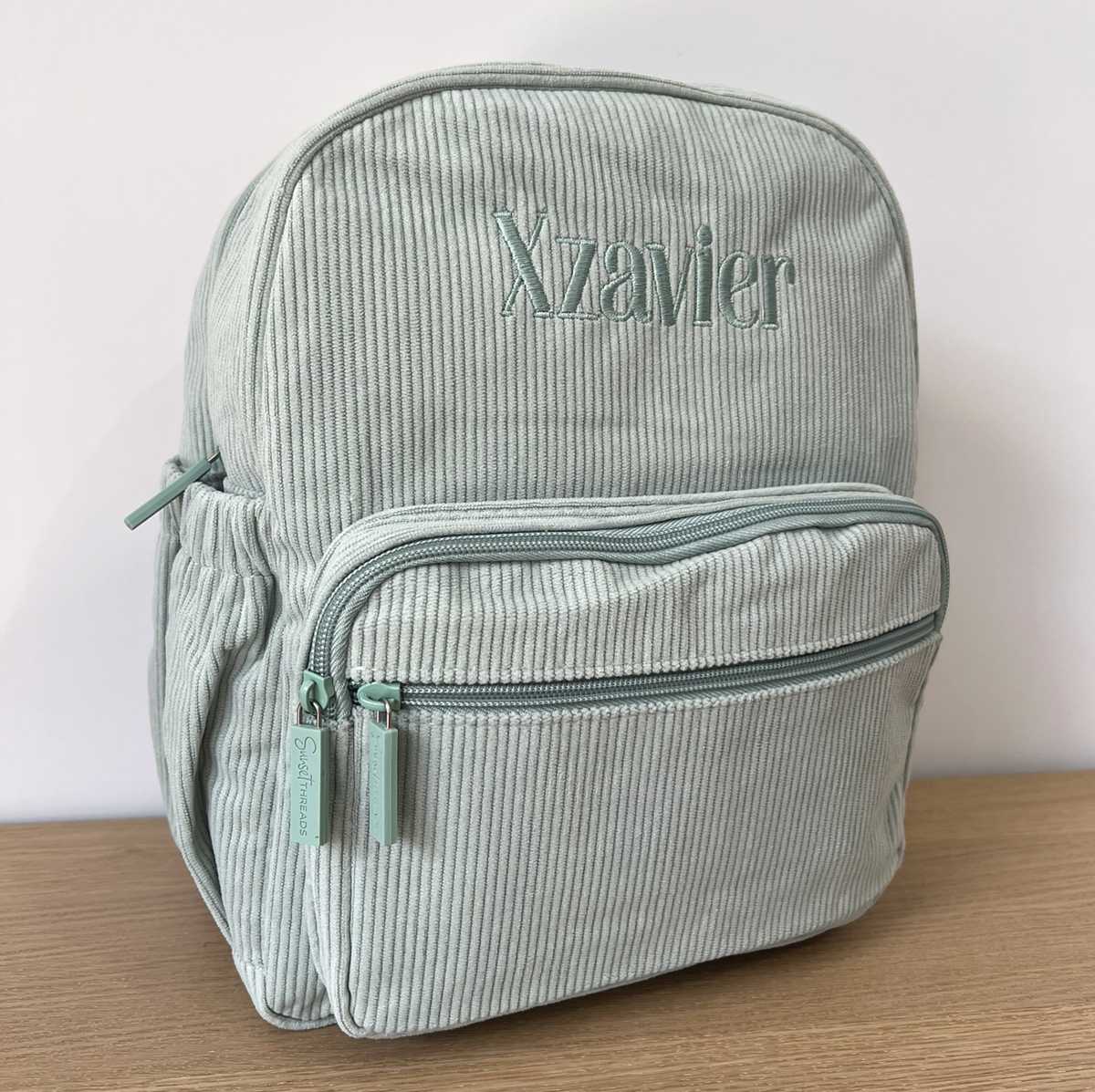 Personalised Corduroy Backpack - Small Green