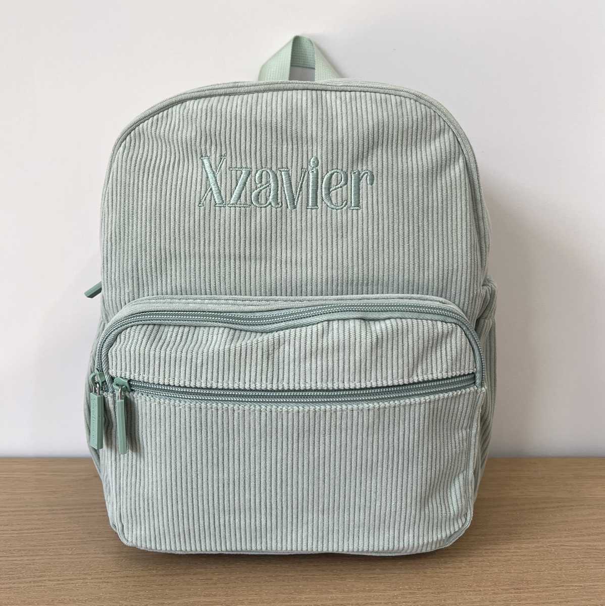 Personalised Corduroy Backpack - Small Green