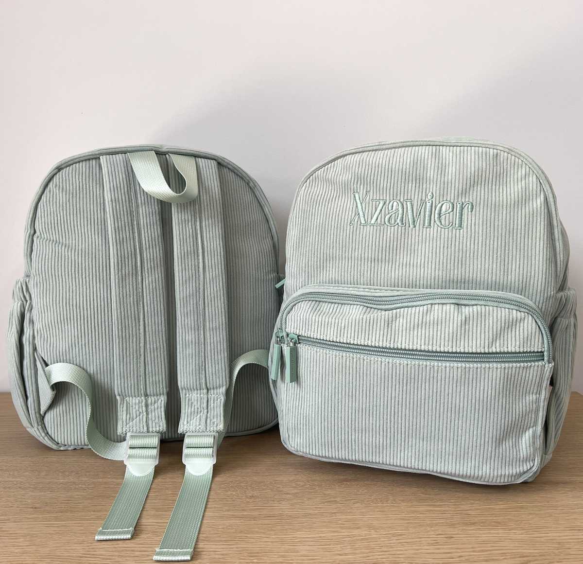 Personalised Corduroy Backpack - Small Green