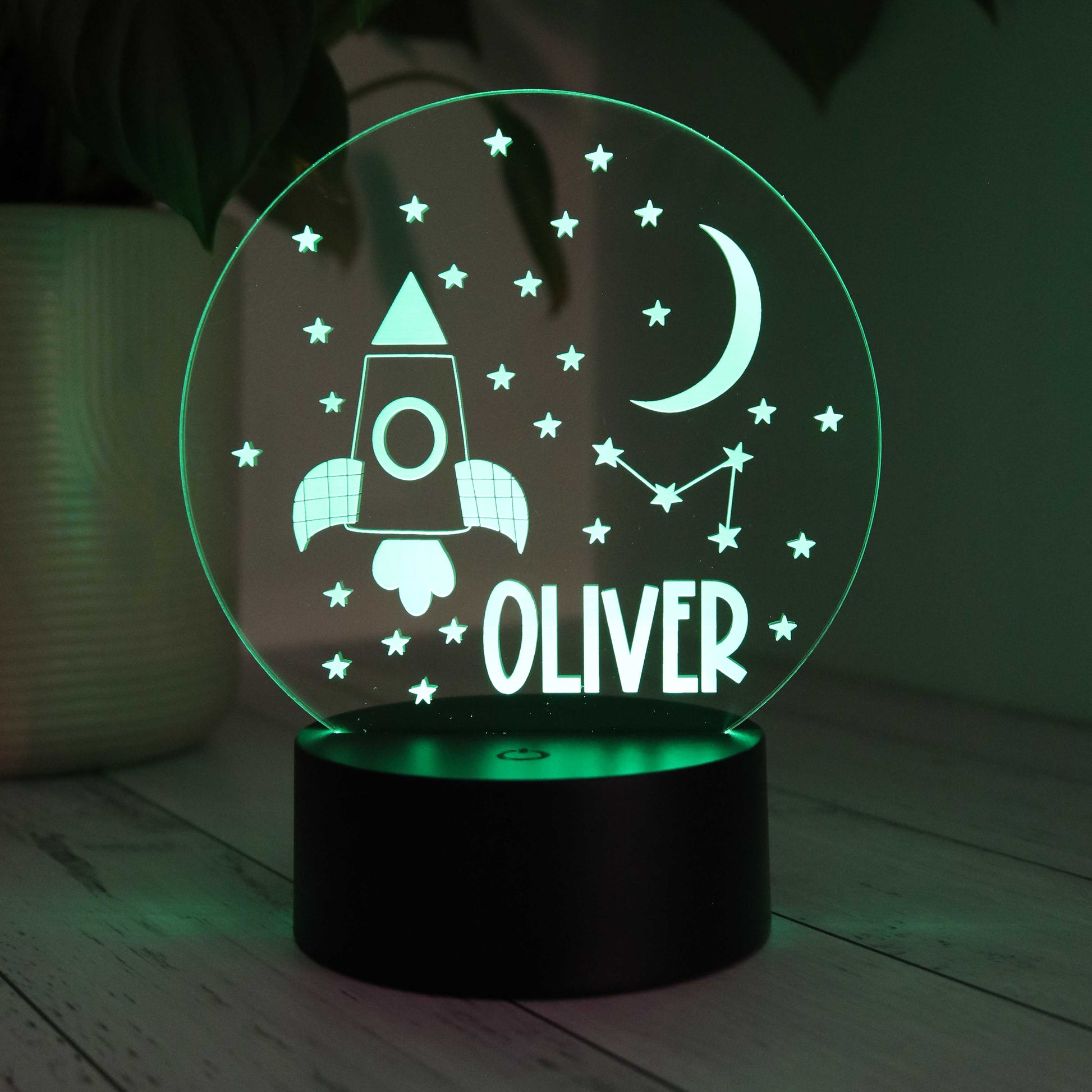 Personalised Kids Night Light Space Design with name Oliver 