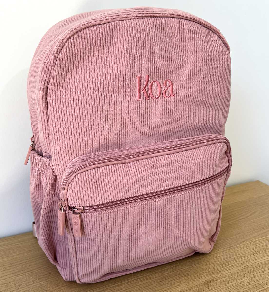Personalised Corduroy Backpack - Large Pink