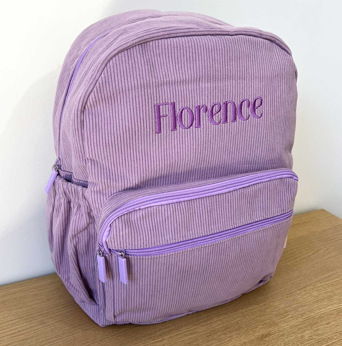 Personalised Corduroy Backpack - Large Purple