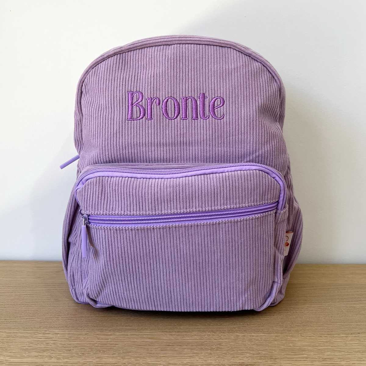 Personalised Corduroy Backpack - Small Purple