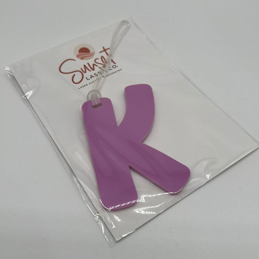 Pink Letter K Bag Tag