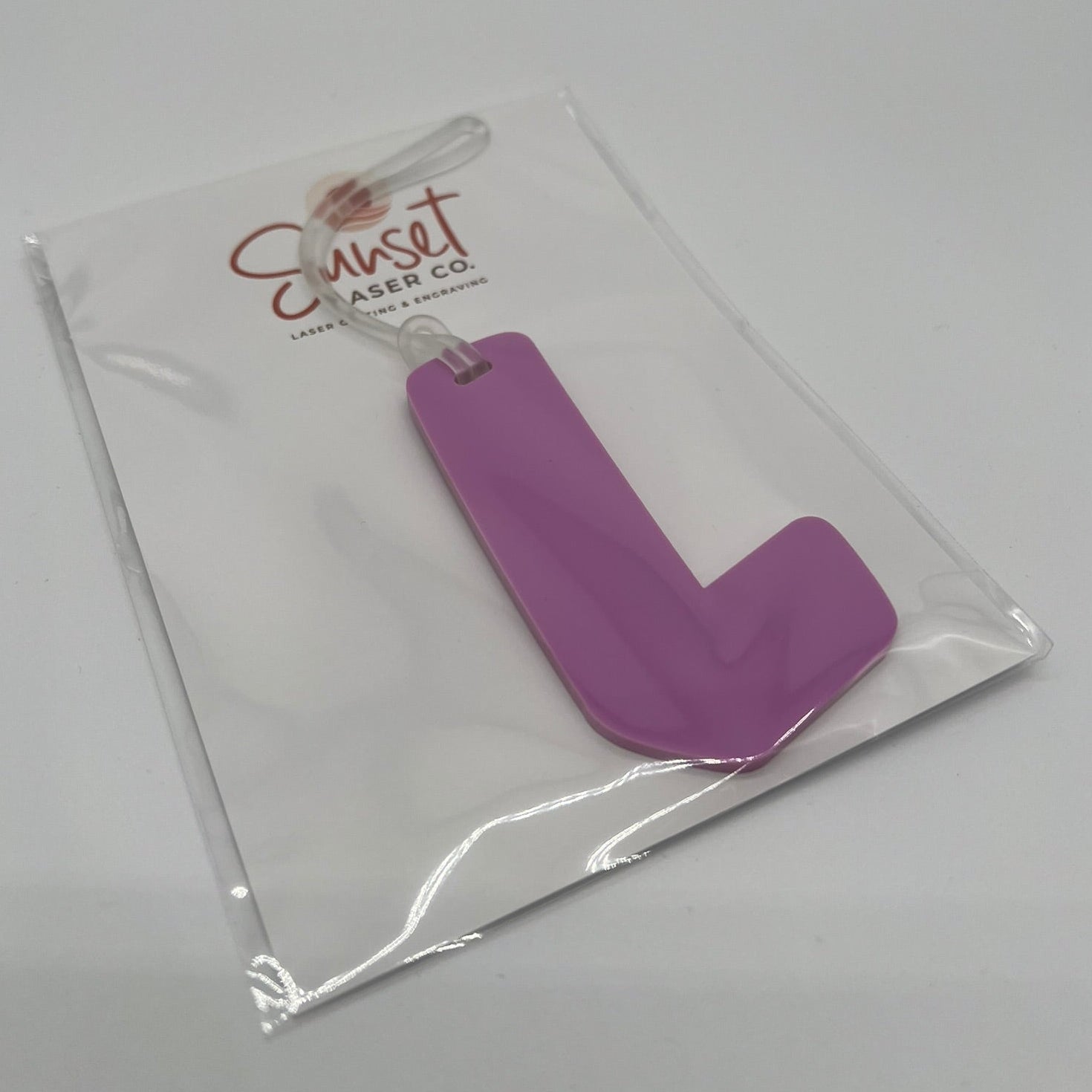 Pink Letter L Bag Tag